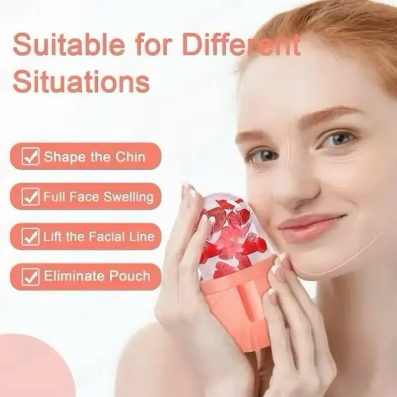Face Ice Roller for Cooling and Soothing Skincare - Versatile Facial Cleansing Tool for All Skin Types, Ideal for Reducing Puffiness and Providing a Refreshing Sensation